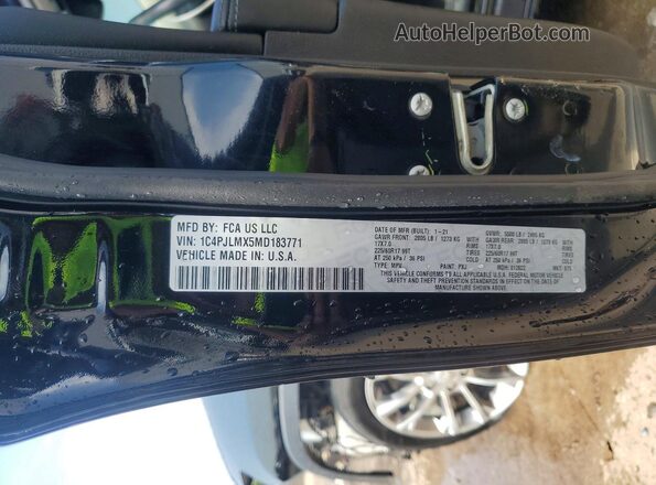 1C4PJLMX5MD183771 2021 JEEP CHEROKEE Black VIN sticker view