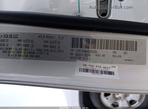 1C4PJMAB0HD225056 2017 JEEP CHEROKEE White Вид підкапотного простору