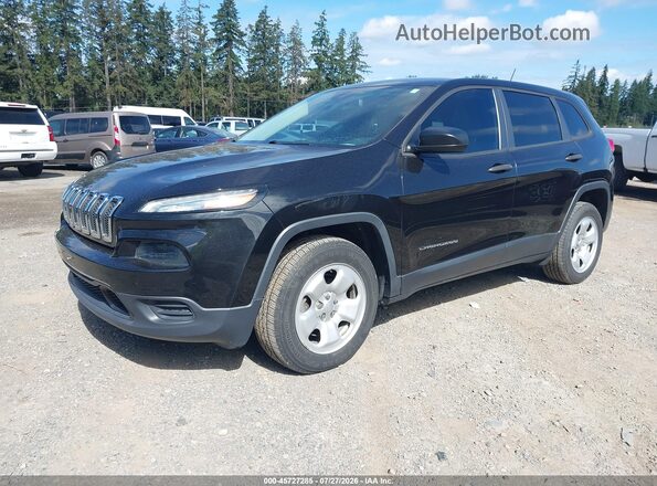 1C4PJMAB1GW353759 2016 JEEP CHEROKEE Black Առջևի ձախ երեք քառորդ տեսարան
