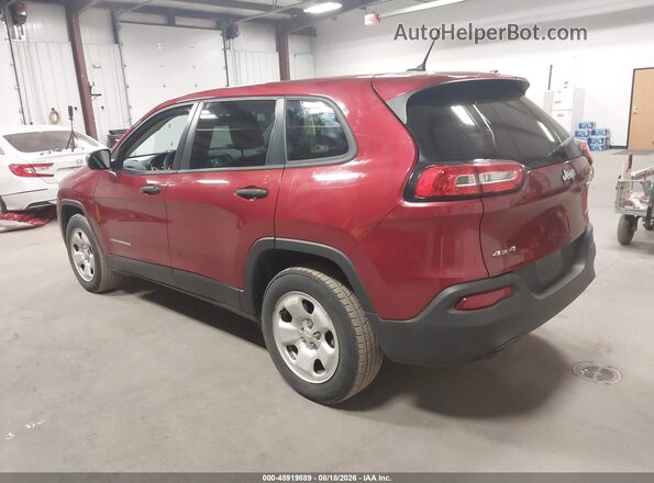 1C4PJMAB4GW343484 2016 JEEP CHEROKEE Красный Задняя левая четверть