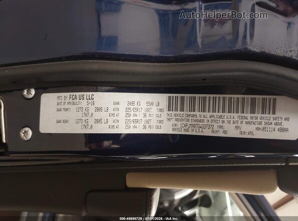 1C4PJMAB7GW337372 2016 JEEP CHEROKEE Blue Widok komory silnika