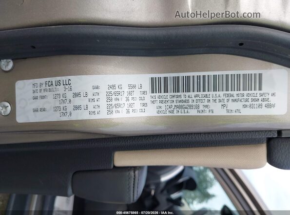 1C4PJMAB8GW289168 2016 JEEP CHEROKEE Green Widok komory silnika