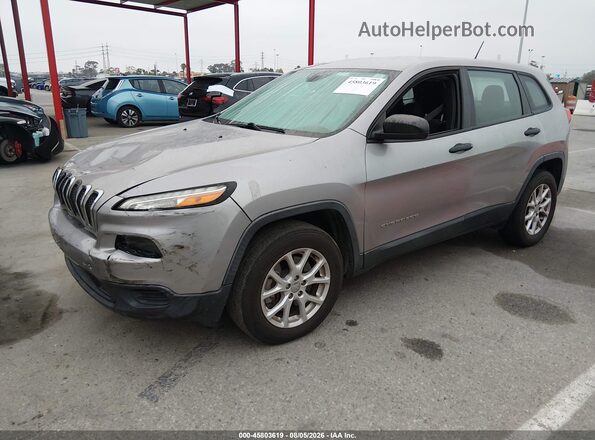 1C4PJMAS0HD221055 2017 JEEP CHEROKEE Silver Առջևի ձախ երեք քառորդ տեսարան