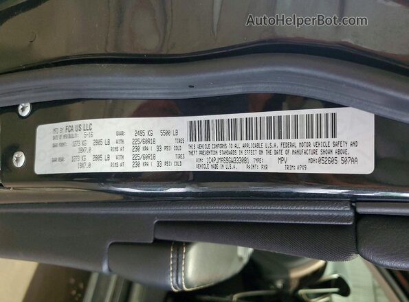 1C4PJMAS9GW333081 2016 JEEP CHEROKEE Black VIN sticker view