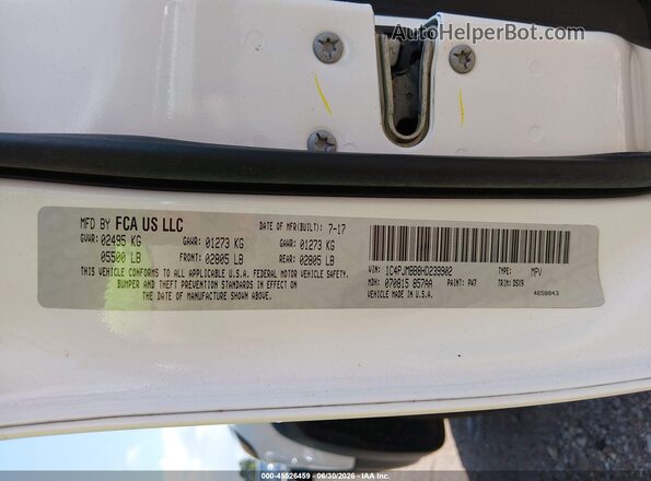 1C4PJMBB8HD239902 2017 JEEP CHEROKEE White Engine compartment view
