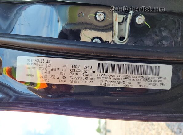 1C4PJMBN8LD594460 2020 JEEP CHEROKEE Черный Вид подкапотного пространства