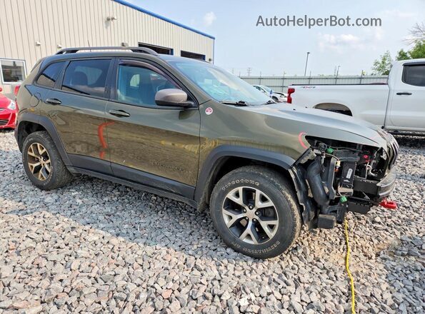 1C4PJMBS2GW133657 2016 JEEP CHEROKEE Зеленый Передняя правая четверть