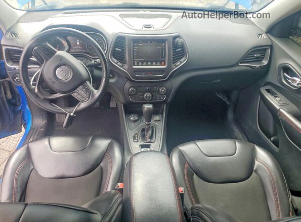 1C4PJMBX7KD352842 2019 JEEP CHEROKEE Blue Widok deski rozdzielczej