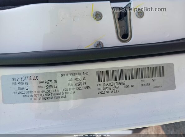 1C4PJMCB3JD528660 2018 JEEP CHEROKEE Белый Вид подкапотного пространства