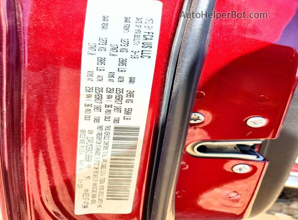 1C4PJMCB3KD168680 2019 JEEP CHEROKEE Бордовый Вид наклейки с VIN-кодом