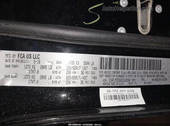 1C4PJMCB3KD210538 2019 JEEP CHEROKEE Black Vista del compartimento del motor