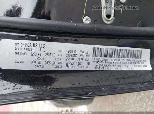 1C4PJMCB3KD412585 2019 JEEP CHEROKEE Черный Вид подкапотного пространства