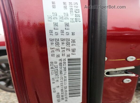 1C4PJMCB3KD487173 2019 JEEP CHEROKEE Maroon VIN კოდის სტიკერის ხედი