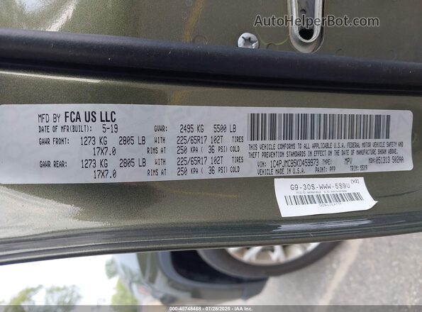 1C4PJMCB5KD459973 2019 JEEP CHEROKEE Green Engine compartment view