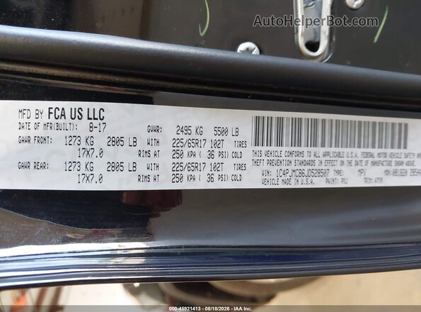 1C4PJMCB6JD528507 2018 JEEP CHEROKEE Черный Вид подкапотного пространства