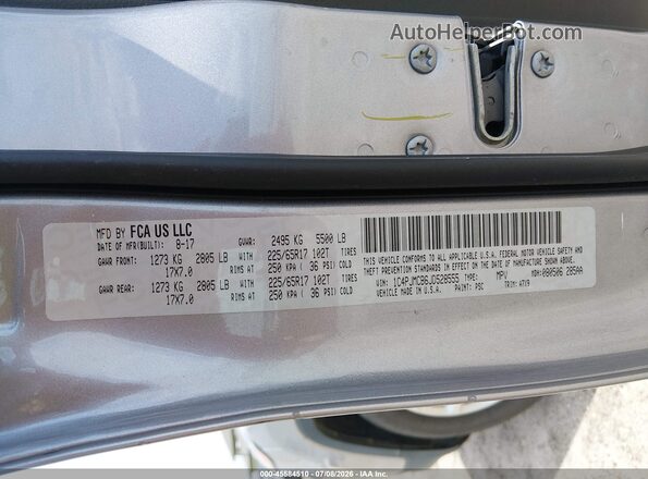 1C4PJMCB6JD528555 2018 JEEP CHEROKEE Серебряный Вид подкапотного пространства