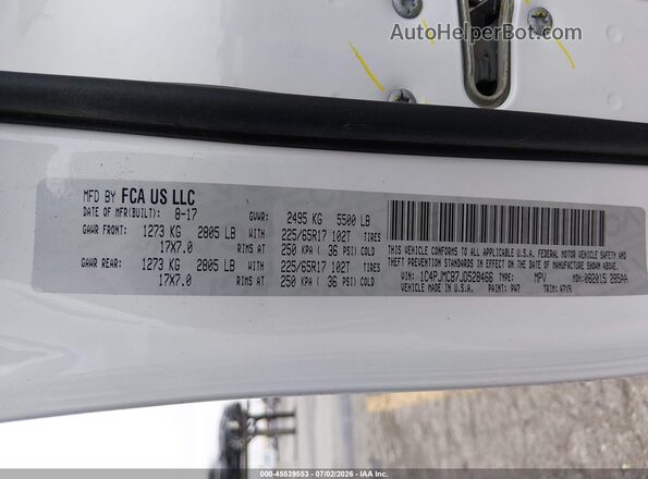 1C4PJMCB7JD528466 2018 JEEP CHEROKEE White Շարժիչի բաժամունքի տեսք
