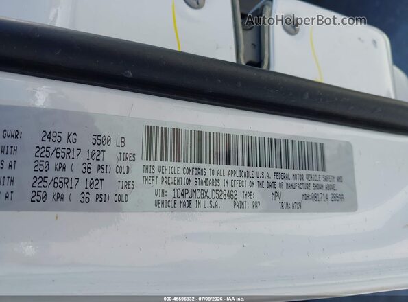 1C4PJMCBXJD528462 2018 JEEP CHEROKEE White ძრავის განყოფილების ხედი