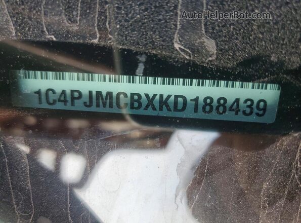 1C4PJMCBXKD188439 2019 JEEP CHEROKEE Red VIN sticker view