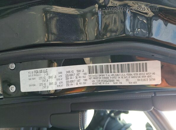 1C4PJMCS0GW236400 2016 JEEP CHEROKEE Black Vista de la etiqueta del VIN