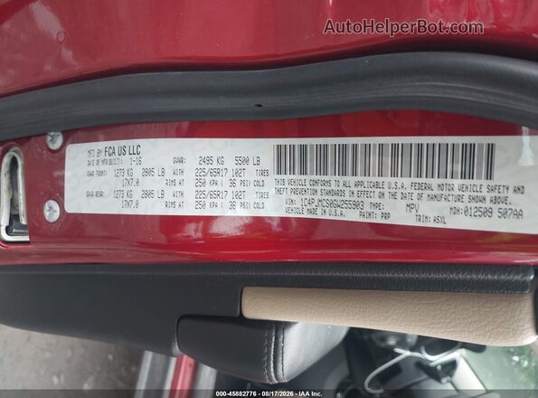 1C4PJMCS0GW255903 2016 JEEP CHEROKEE Maroon Vista del compartimento del motor