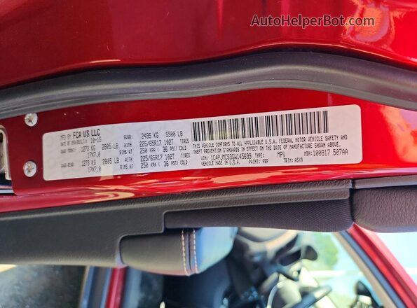 1C4PJMCS3GW145699 2016 JEEP CHEROKEE Red VIN sticker view
