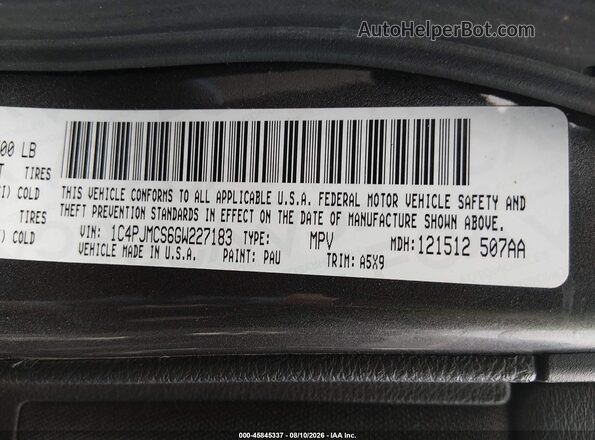1C4PJMCS6GW227183 2016 JEEP CHEROKEE Gray Engine compartment view