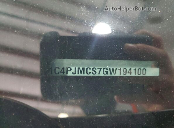 1C4PJMCS7GW194100 2016 JEEP CHEROKEE Silver VIN sticker view