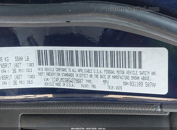 1C4PJMCS8GW279687 2016 JEEP CHEROKEE Dark Blue Vista del compartimento del motor