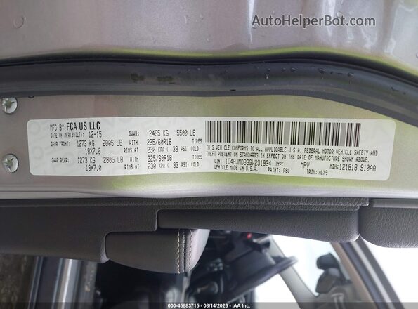 1C4PJMDB3GW231934 2016 JEEP CHEROKEE Gray Widok komory silnika