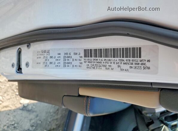 1C4PJMDS1GW174942 2016 JEEP CHEROKEE Белый Панорамный вид салона 360°