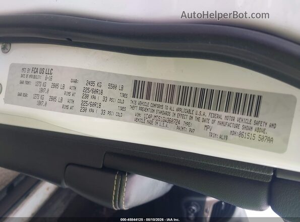 1C4PJMDS1GW360724 2016 JEEP CHEROKEE White Engine compartment view