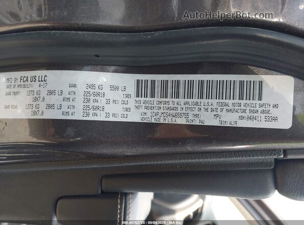 1C4PJMDS4HW659755 2017 JEEP CHEROKEE Gray Vista del compartimento del motor