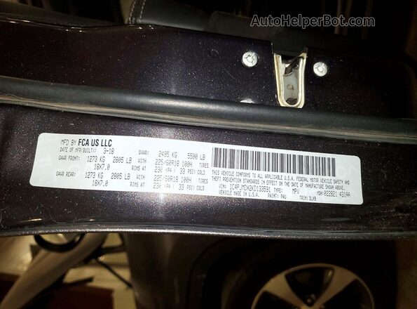 1C4PJMDX2KD133591 2019 JEEP CHEROKEE Gray Widok wnętrza 360 stopni
