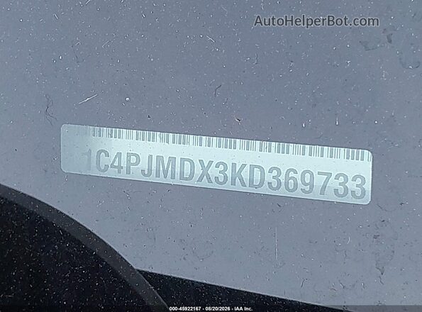 1C4PJMDX3KD369733 2019 JEEP CHEROKEE Черный 