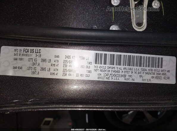 1C4PJMDX5KD310490 2019 JEEP CHEROKEE Gray ძრავის განყოფილების ხედი