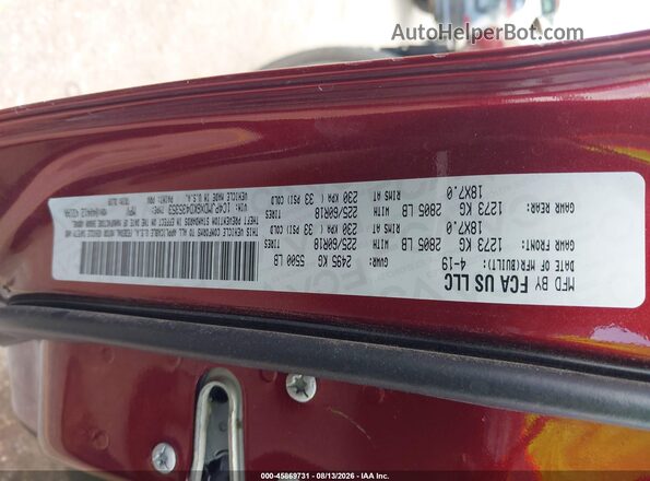 1C4PJMDX6KD435353 2019 JEEP CHEROKEE Red Widok komory silnika