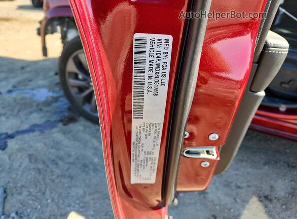 1C4PJMDX8LD617668 2020 JEEP CHEROKEE Burgundy VIN sticker view