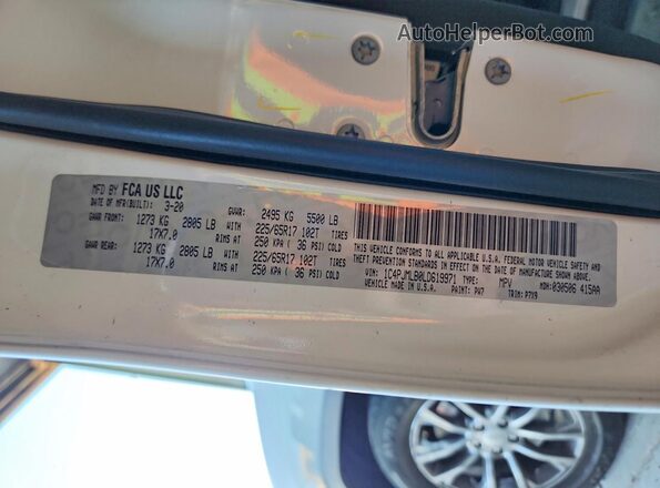 1C4PJMLB0LD619971 2020 JEEP CHEROKEE White VIN կոդի պիտակի տեսք
