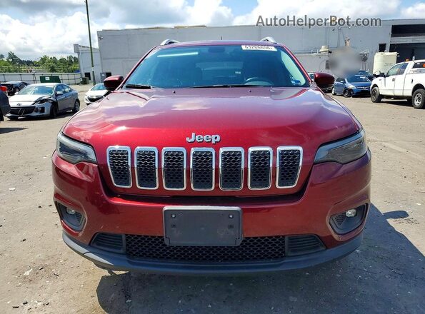1C4PJMLB1KD101219 2019 JEEP CHEROKEE Темно-бордовый Вид спереди