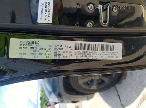 1C4PJMLB3LD537670 2020 JEEP CHEROKEE Black Widok naklejki z numerem VIN
