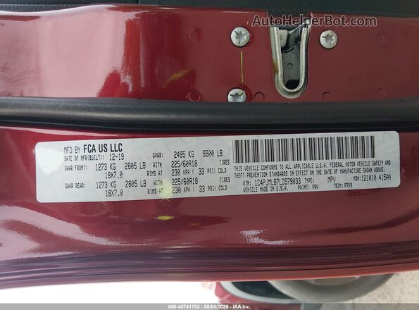 1C4PJMLB7LD579033 2020 JEEP CHEROKEE Red Engine compartment view