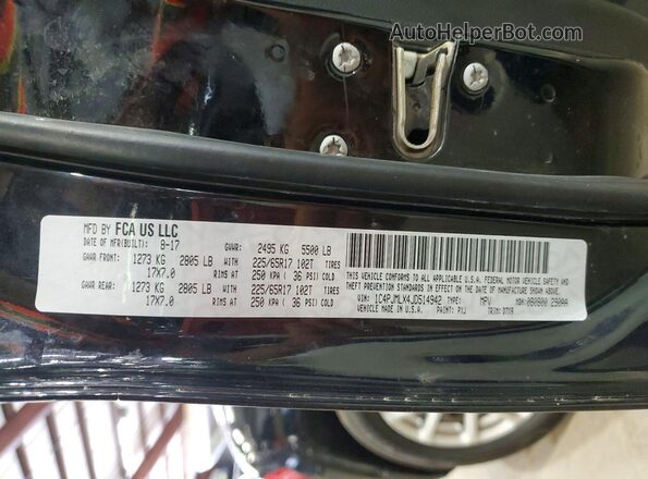 1C4PJMLX4JD514942 2018 JEEP CHEROKEE Black VIN კოდის სტიკერის ხედი