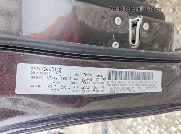 1C4PJMLX6KD270602 2019 JEEP CHEROKEE Gray Вид наклейки з VIN-кодом