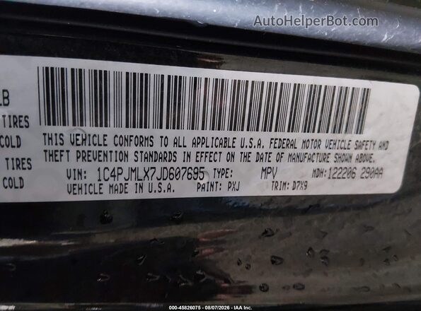 1C4PJMLX7JD607695 2018 JEEP CHEROKEE Black Շարժիչի բաժամունքի տեսք