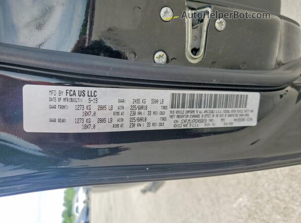 1C4PJMLX7KD456018 2019 JEEP CHEROKEE Black Widok naklejki z numerem VIN