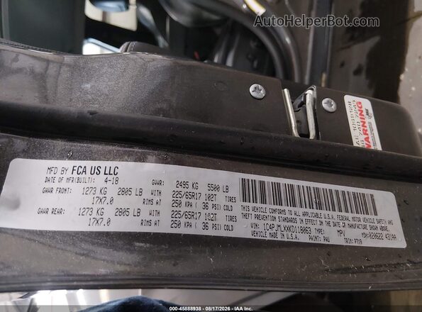 1C4PJMLXXKD118063 2019 JEEP CHEROKEE Серый Вид подкапотного пространства