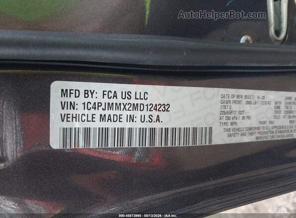1C4PJMMX2MD124232 2021 JEEP CHEROKEE Gray Widok komory silnika