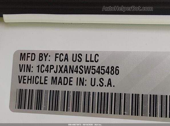 1C4PJXAN4SW545486 2025 JEEP WRANGLER Белый Вид подкапотного пространства