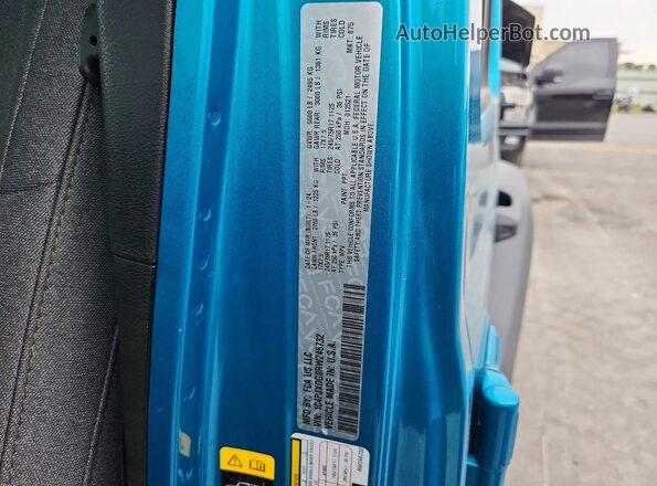 1C4PJXDG0RW246732 2024 JEEP WRANGLER Blue Вид наклейки з VIN-кодом